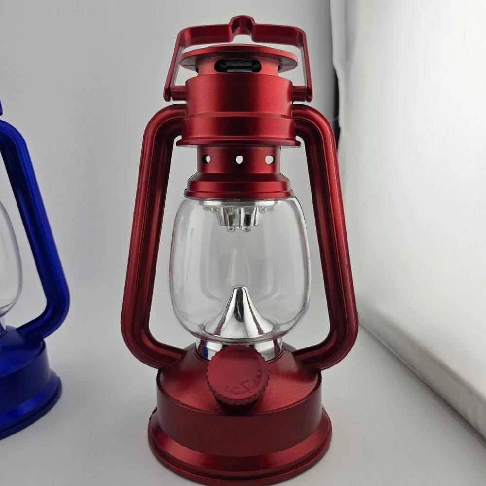 Smart Home 15 LED Metallic Lantern 3 PC Set Red Blue Blue Patriot Outdoor Light